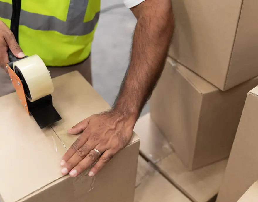 Boxes being taped up ready for dispatch